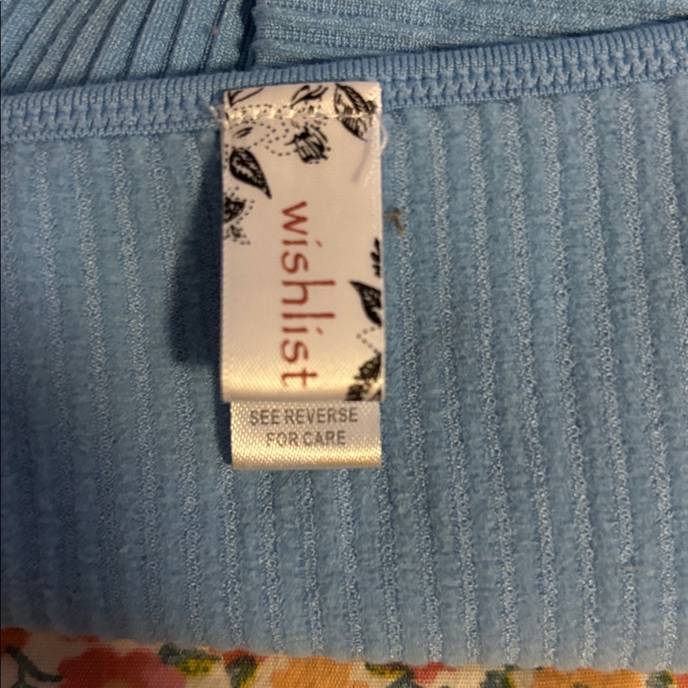 Wishlist Teal Ribbed Crop Top - Picture 3 of 4
